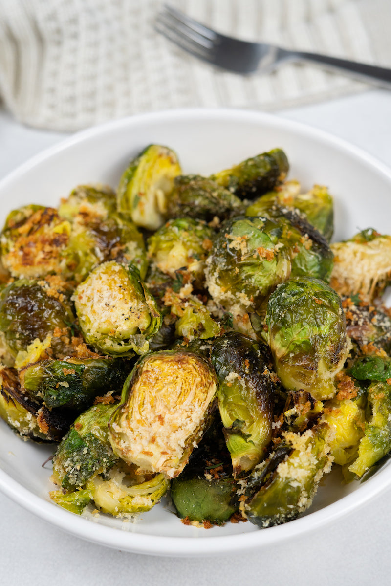 Roasted Brussels Sprouts with Parmesan and Panko