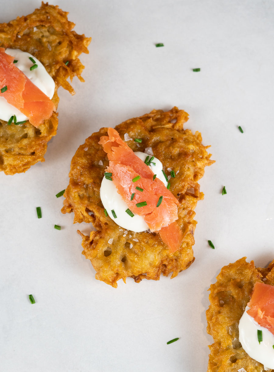 Potato Latkes with Lox