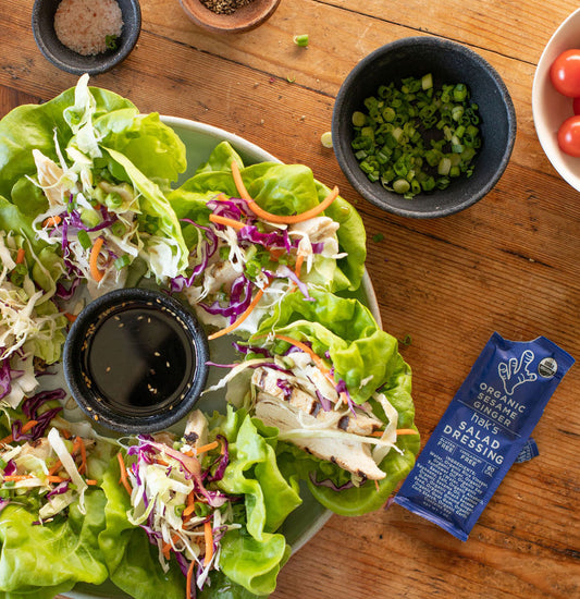 Chicken Lettuce Wraps with Sesame Ginger