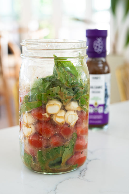 Caprese Mason Jar Salad with Balsamic Dressing
