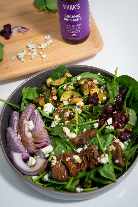 Spinach and Grilled Zucchini salad with Balsamic