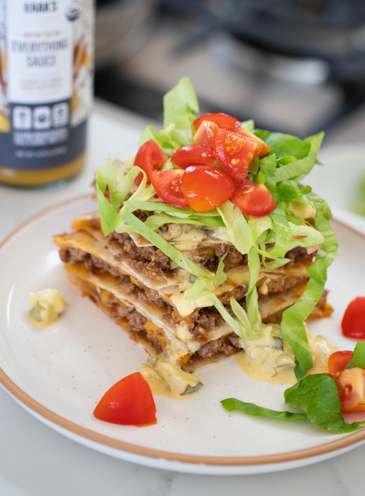 Cheeseburger Quesadillas with Everything Sauce