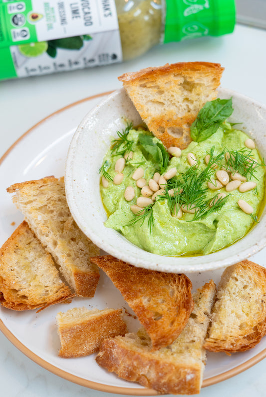 Avocado lime Whipped Green Goddess Dip