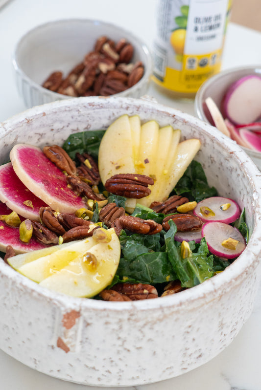Watermelon Radish and Kale Salad