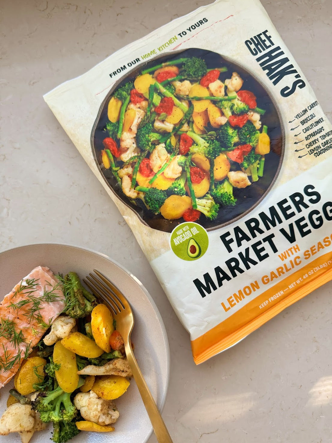 Lemon Garlic Salmon with Roasted Farmers Market Veggies