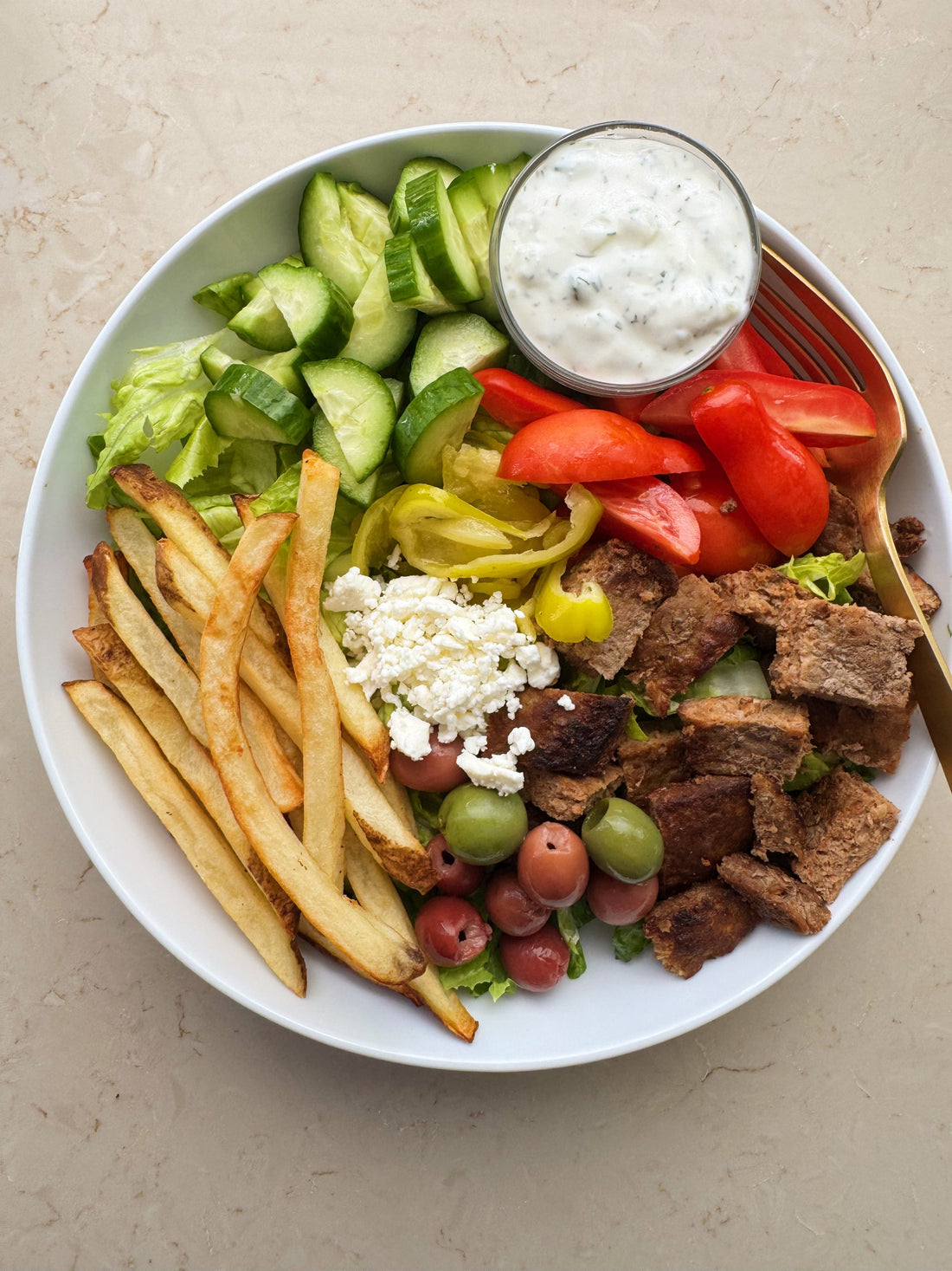 Greek-Style Burger Bowl