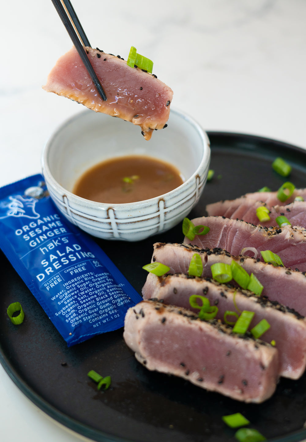 Seared Ahi Tuna with Sesame Ginger dipping sauce