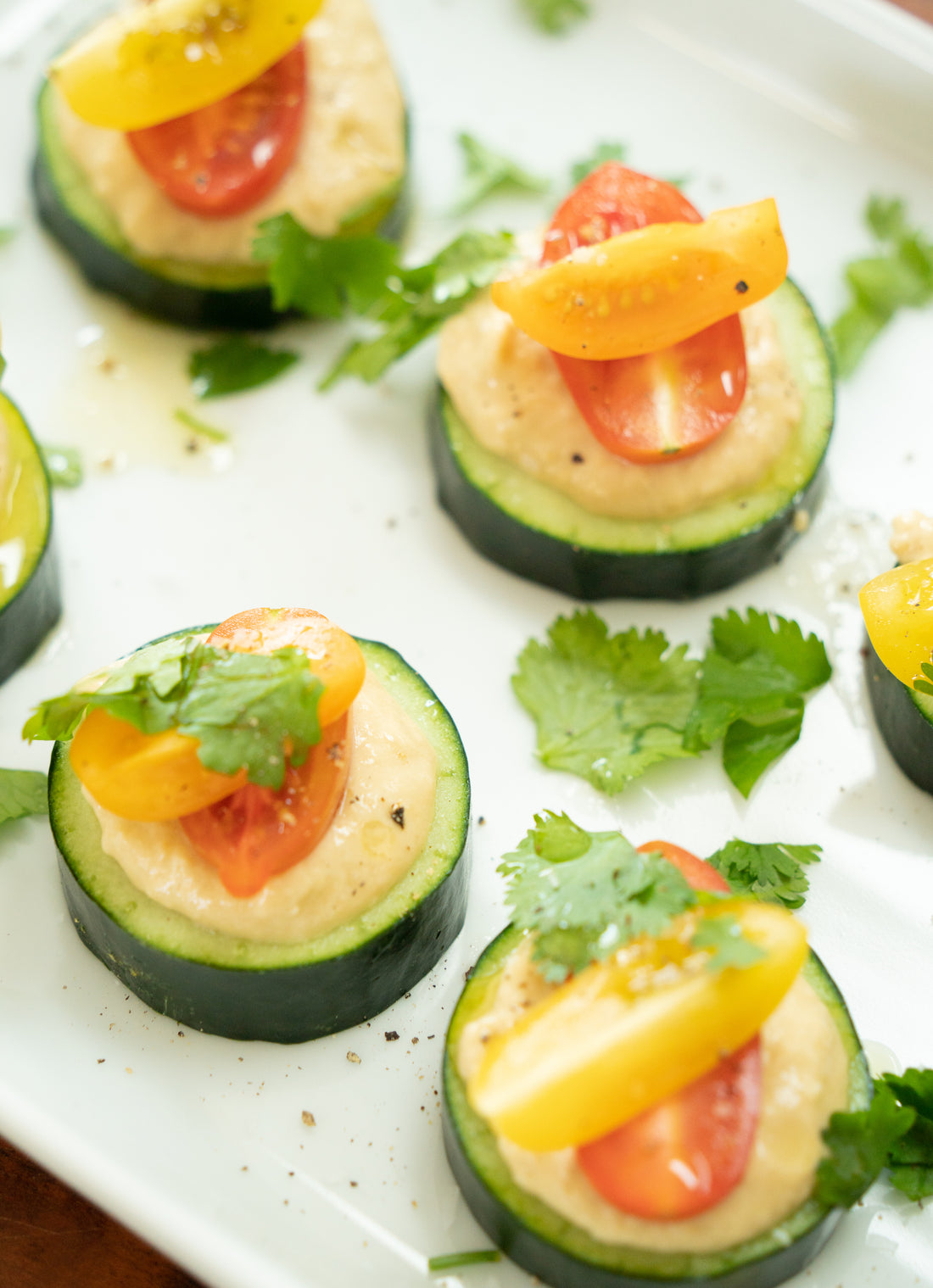 Cucumber Hummus Bites