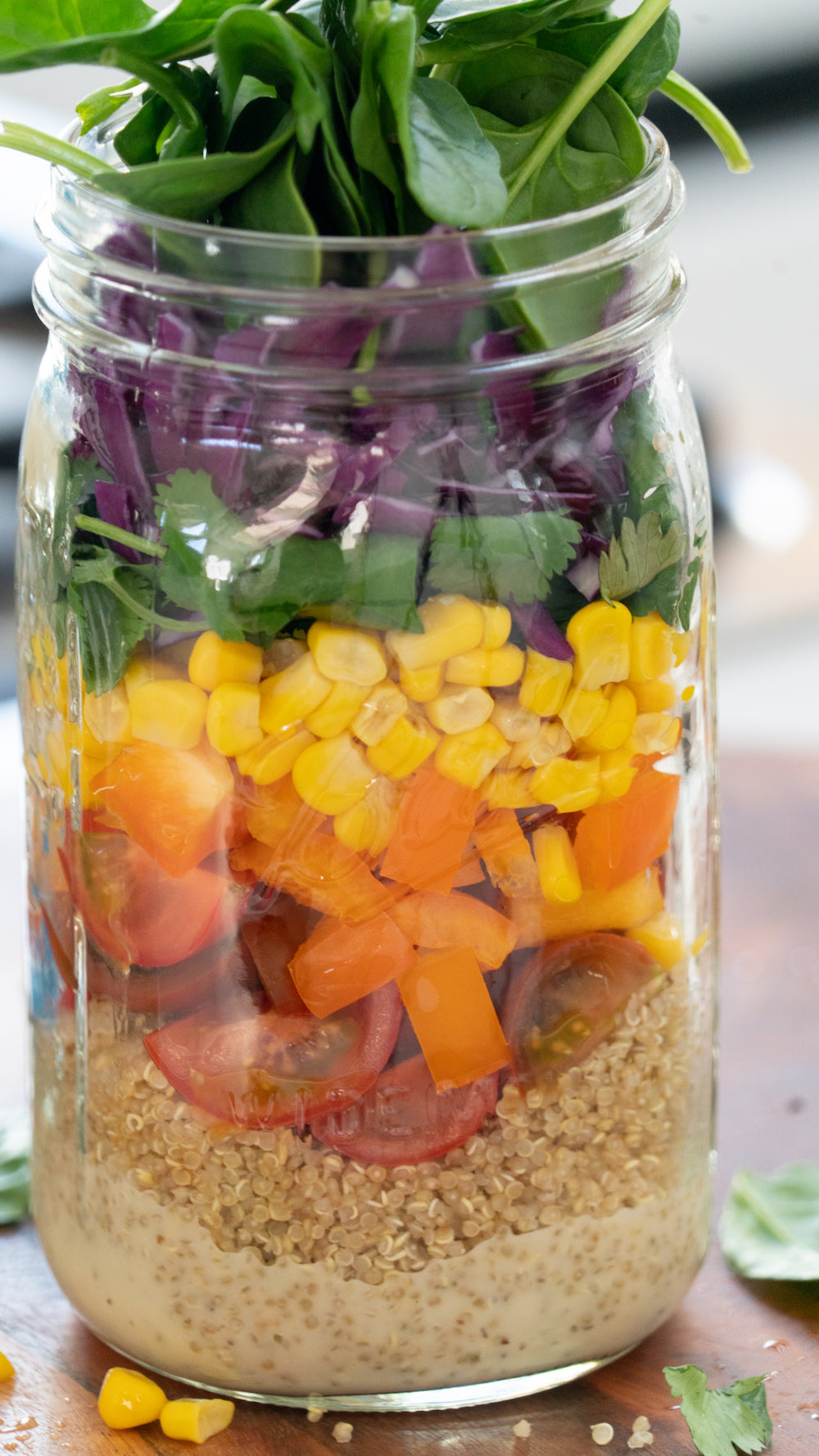 Rainbow Veggie Mason Jar Salad