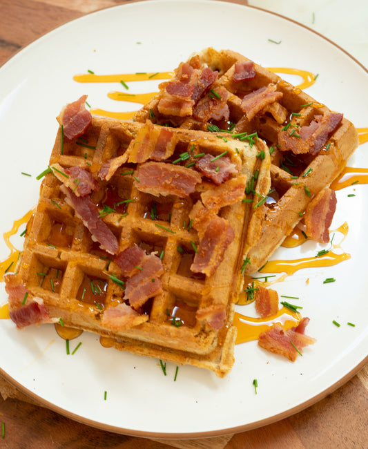 Hot Honey Waffles with Bacon