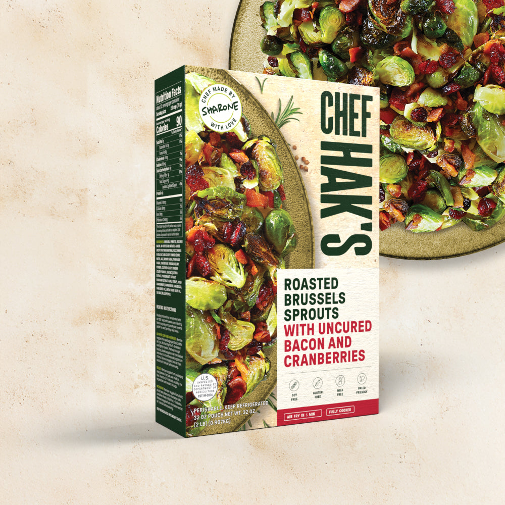 Roasted Brussels Sprouts with Uncured Bacon and Cranberries