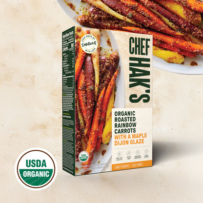 Organic Roasted Rainbow Carrots with Maple Dijon Glaze