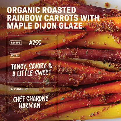 Organic Roasted Rainbow Carrots with Maple Dijon Glaze